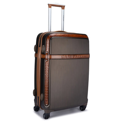 Medium PC & Monogram Leather Trolley - Bronze & Cognac