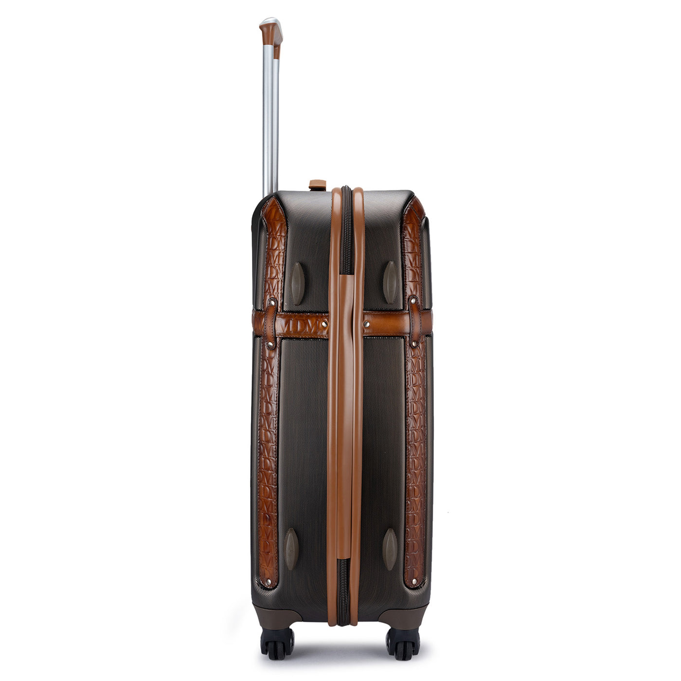 Medium PC & Monogram Leather Trolley - Bronze & Cognac