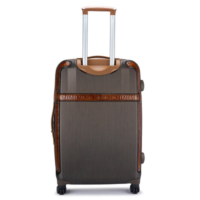 Medium PC & Monogram Leather Trolley - Bronze & Cognac