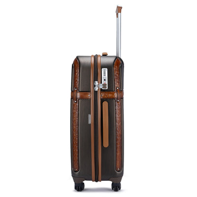 Medium PC & Monogram Leather Trolley - Bronze & Cognac