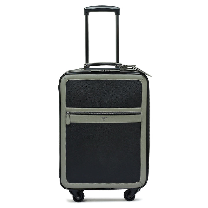 Franzy Leather Travel Trolley - Black