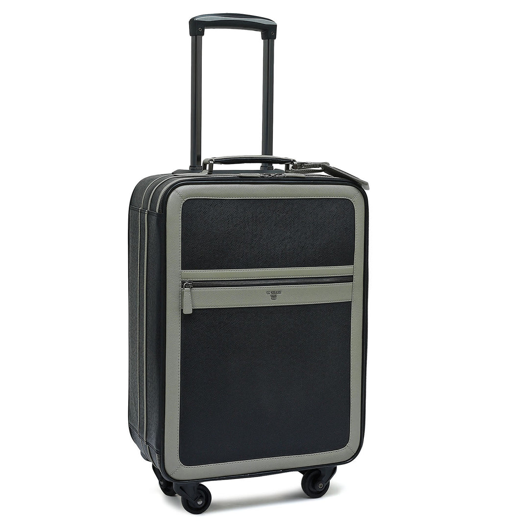 Franzy Leather Travel Trolley - Black