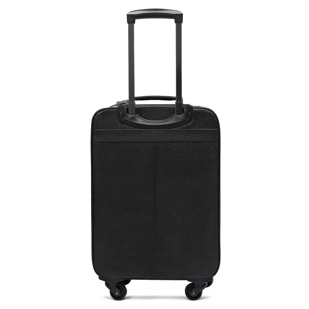Franzy Leather Travel Trolley - Black