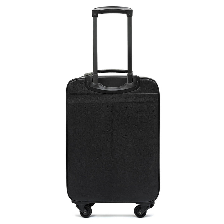 Franzy Leather Travel Trolley - Black