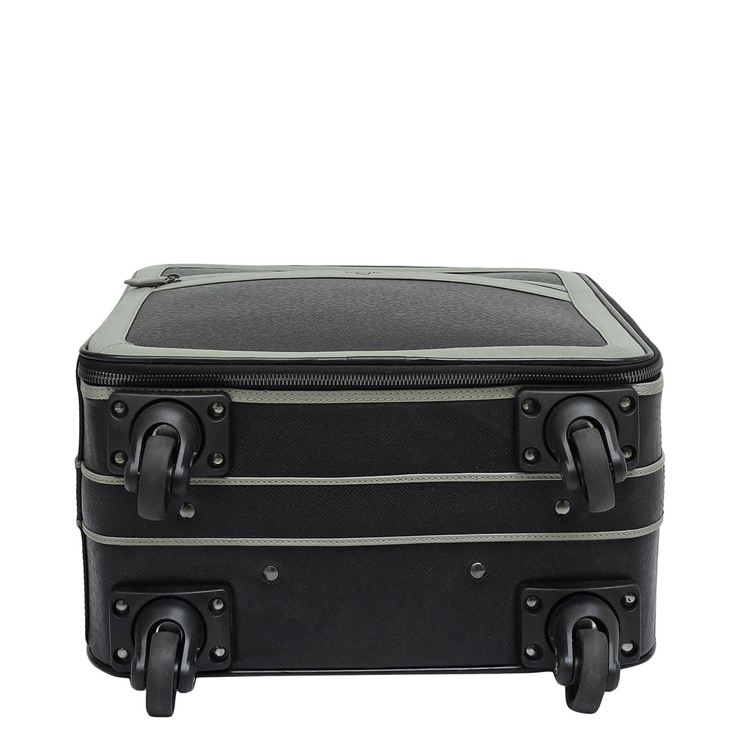 Franzy Leather Travel Trolley - Black