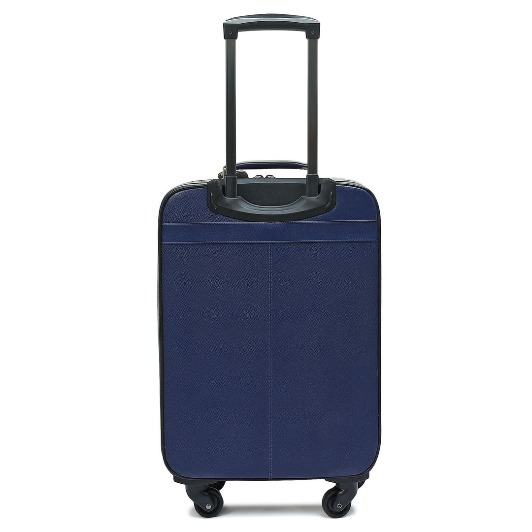 Franzy Leather Travel Trolley - Ink Blue