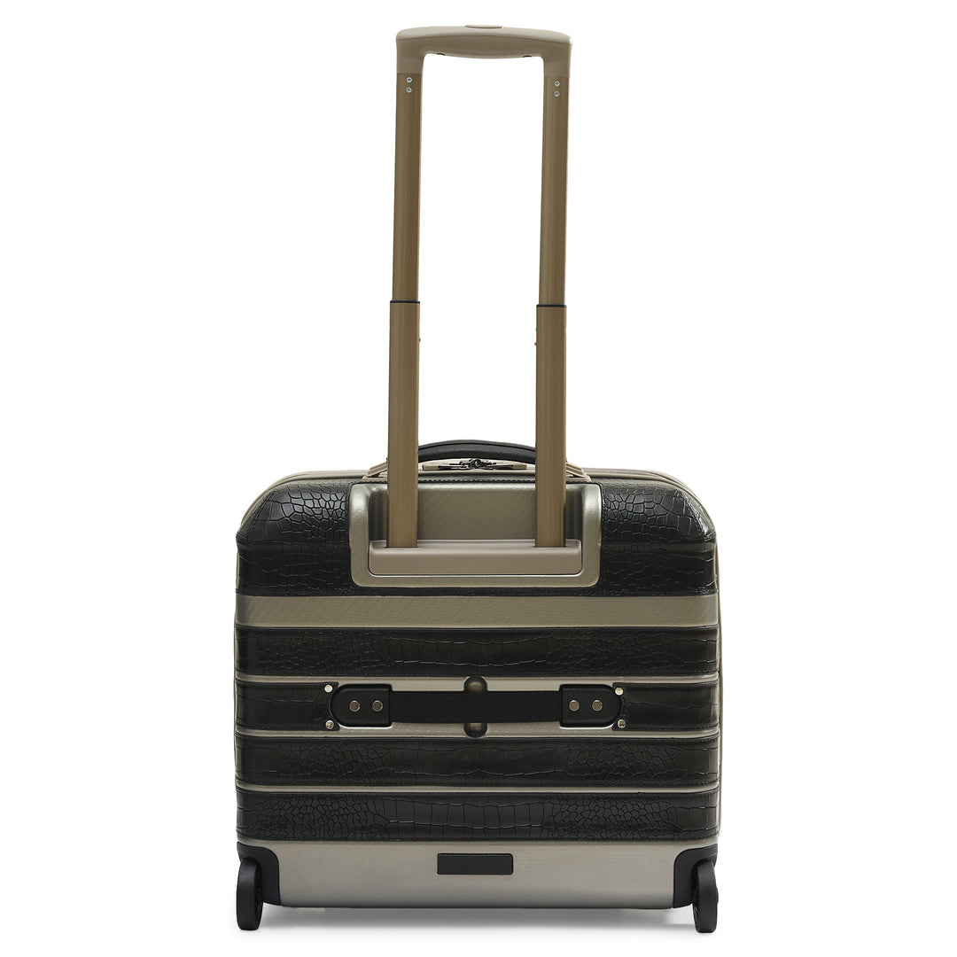 PC Croco Leather Overnighter Trolley - Black