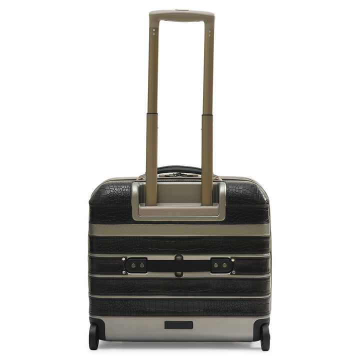 PC Croco Leather Overnighter Trolley - Black