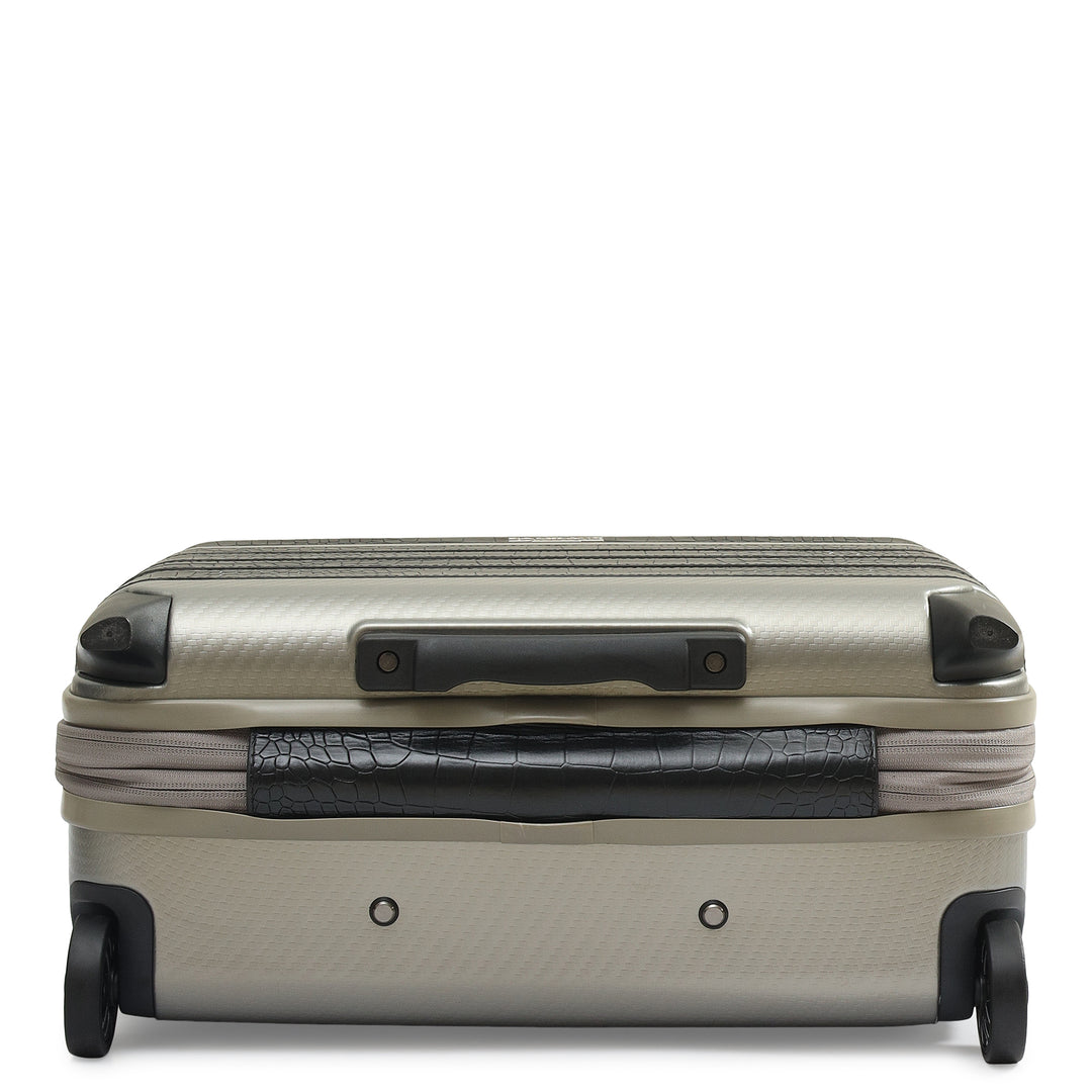 PC Croco Leather Overnighter Trolley - Black