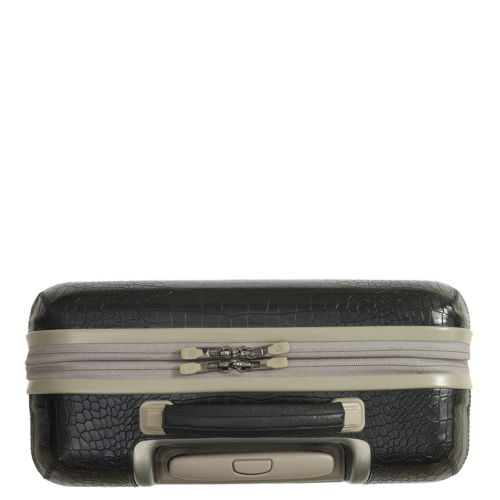 PC Croco Leather Overnighter Trolley - Black