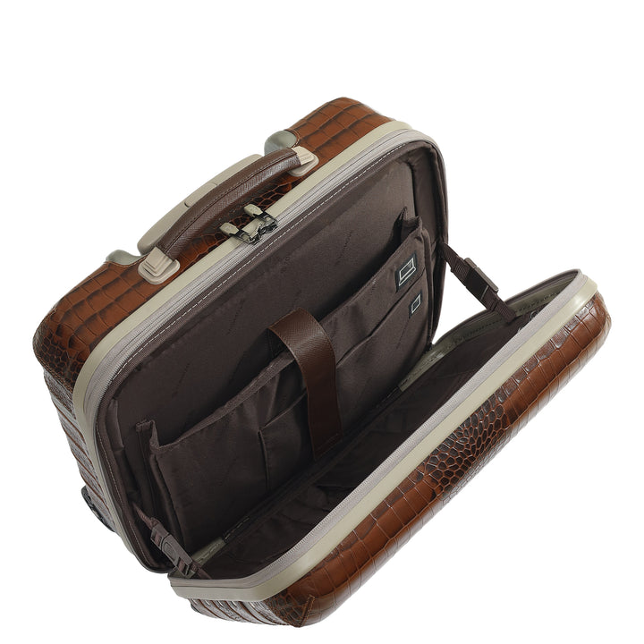 PC Croco Leather Overnighter Trolley - Date