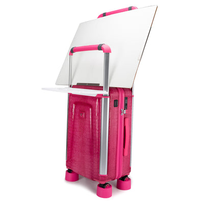 Croco Leather Trolley - Hot Pink