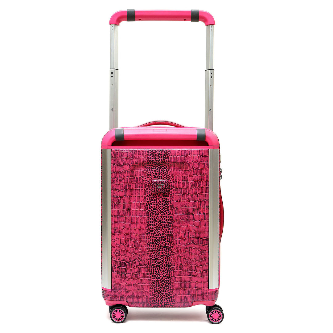 Croco Leather Check-in Medium Trolley - Majenta