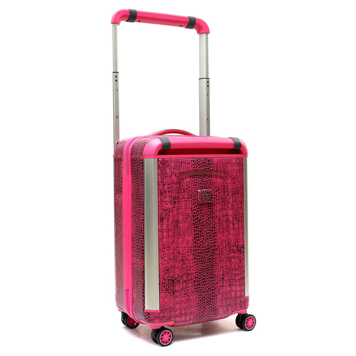 Croco Leather Check-in Medium Trolley - Majenta