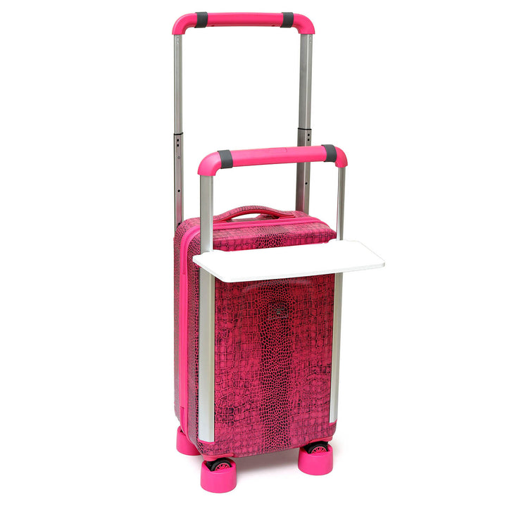 Croco Leather Check-in Medium Trolley - Majenta