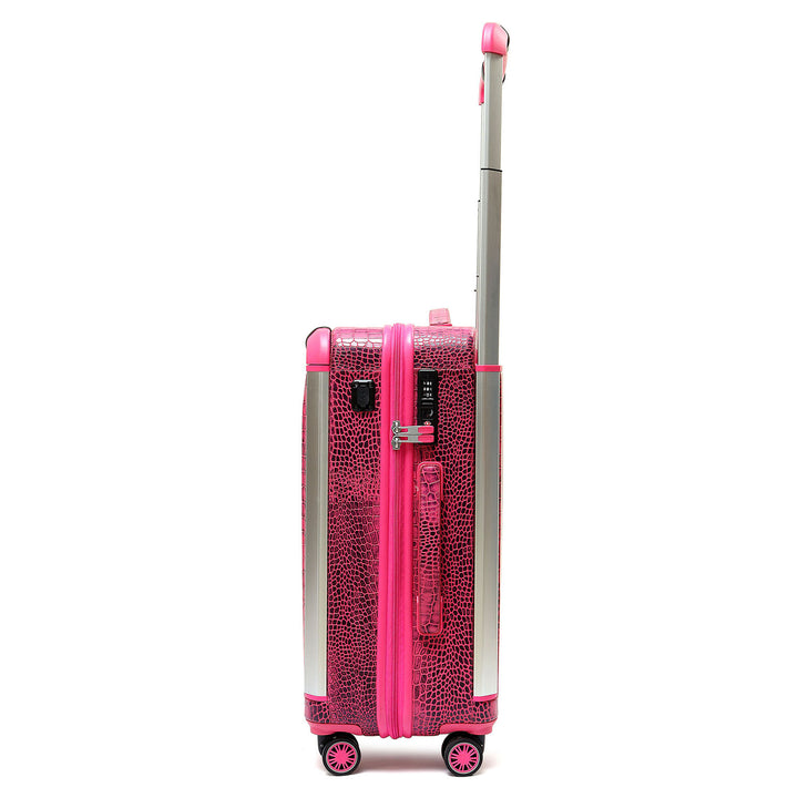 Croco Leather Check-in Medium Trolley - Majenta