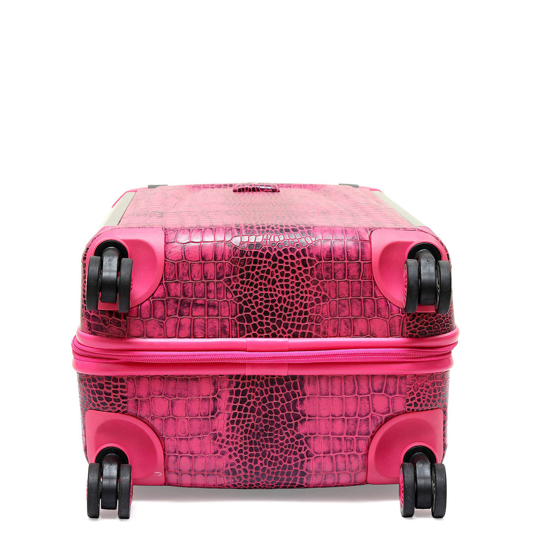 Croco Leather Check-in Medium Trolley - Majenta