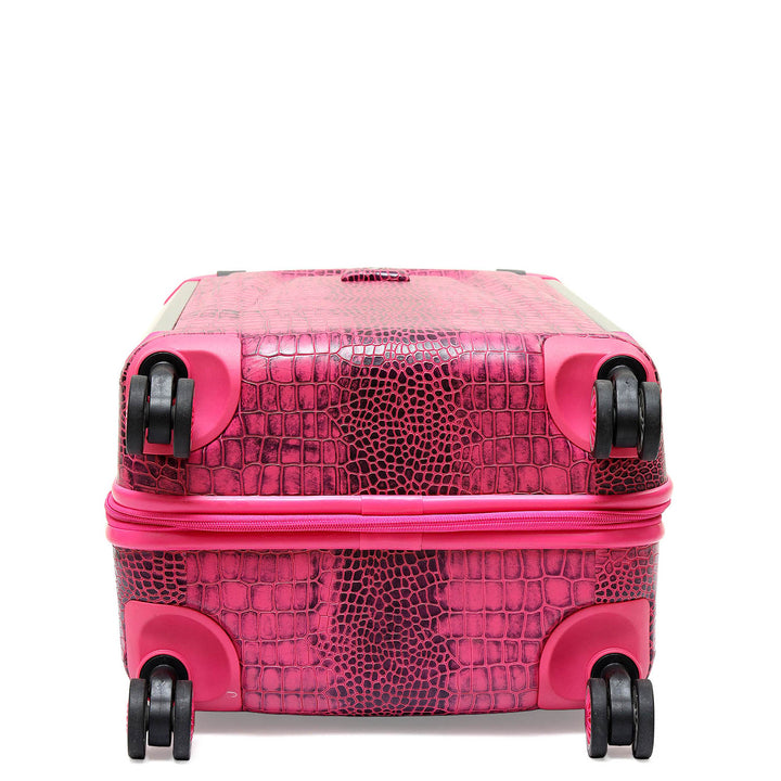 Croco Leather Check-in Medium Trolley - Majenta