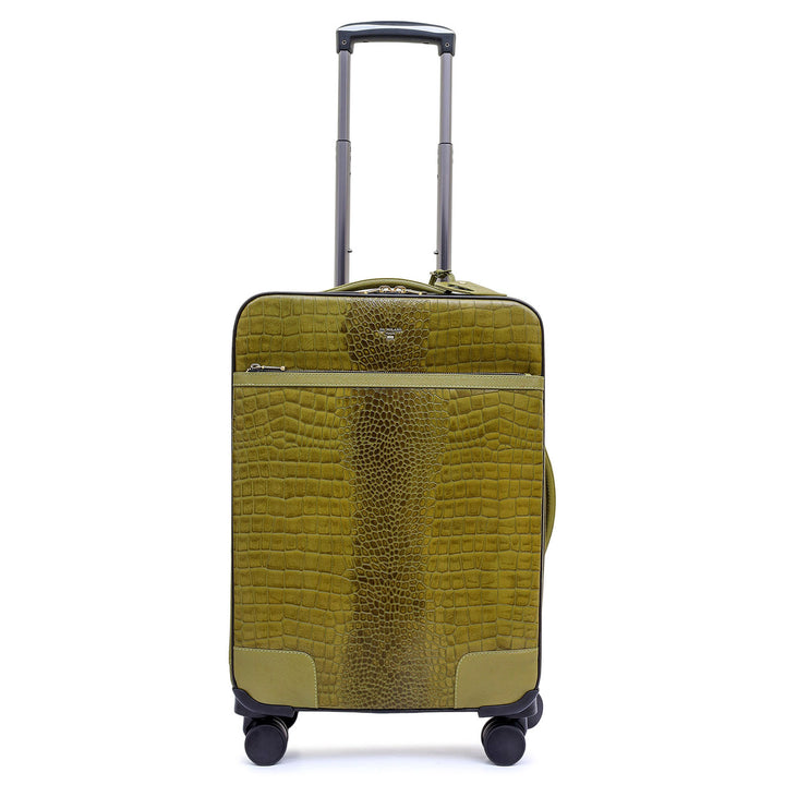 Croco Franzy Leather Trolley - Lime