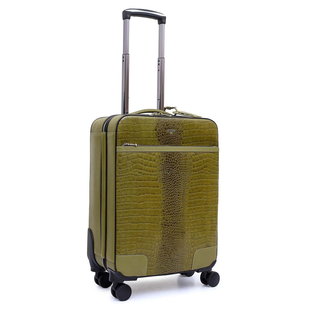 Croco Franzy Leather Trolley - Lime