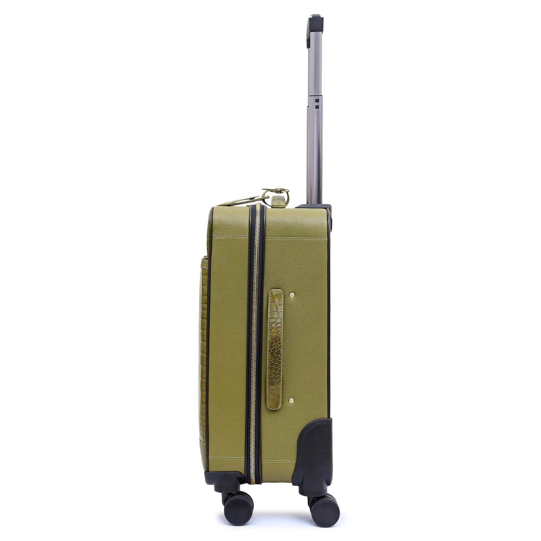 Croco Franzy Leather Trolley - Lime