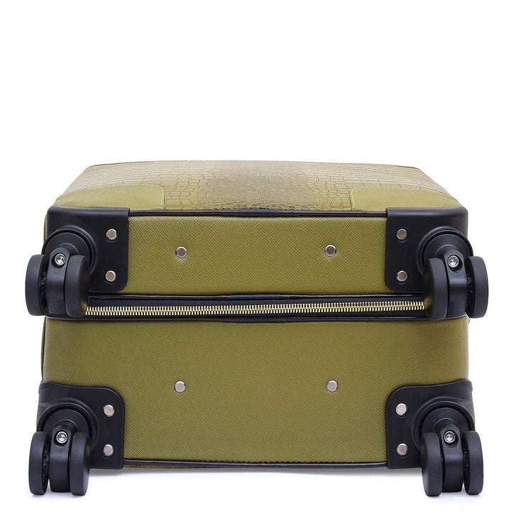 Croco Franzy Leather Trolley - Lime