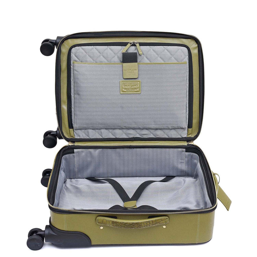 Croco Franzy Leather Trolley - Lime