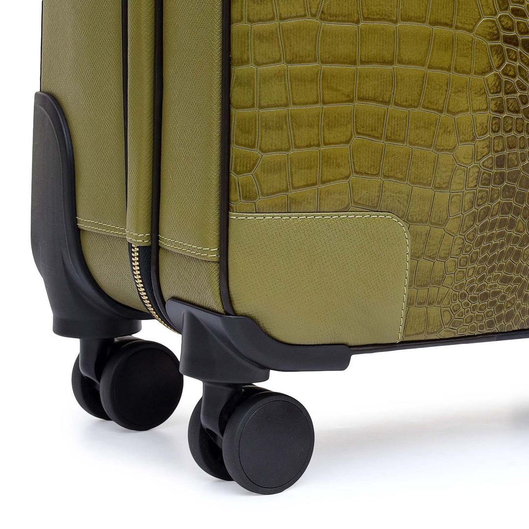 Croco Franzy Leather Trolley - Lime