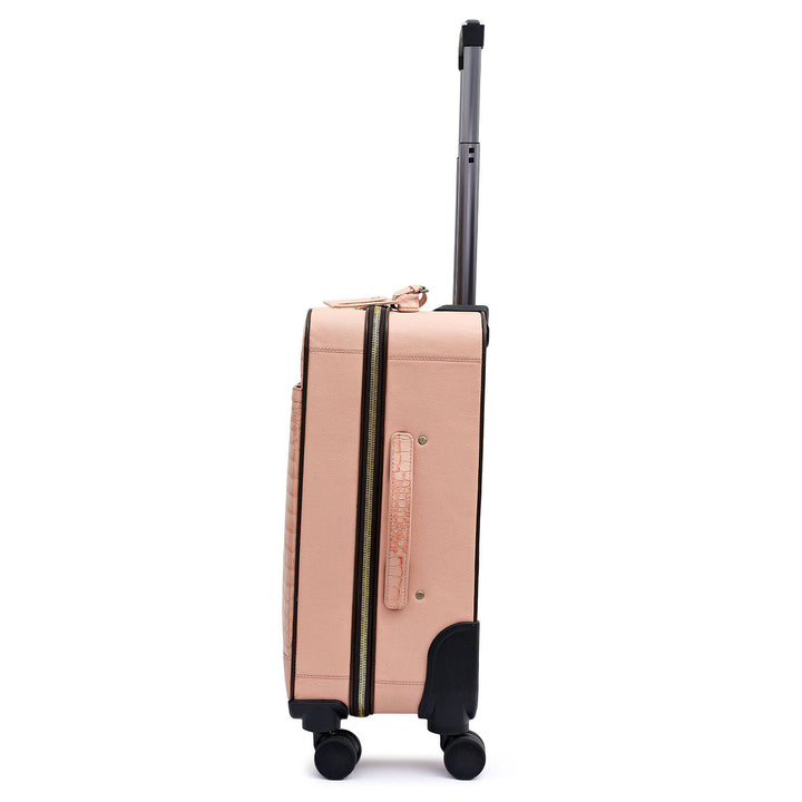 Croco Franzy Leather Trolley - Peach