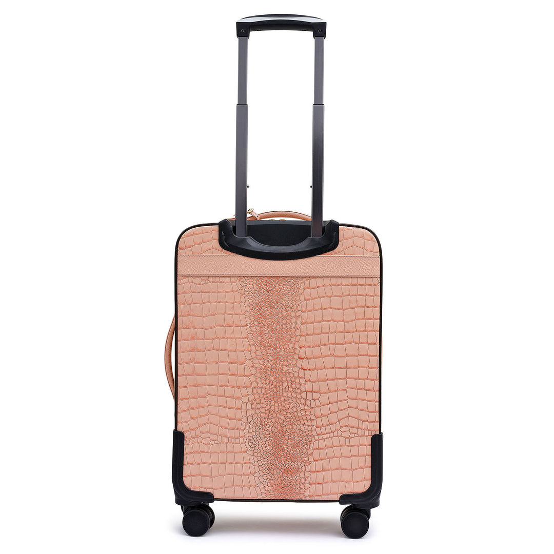 Croco Franzy Leather Trolley - Peach
