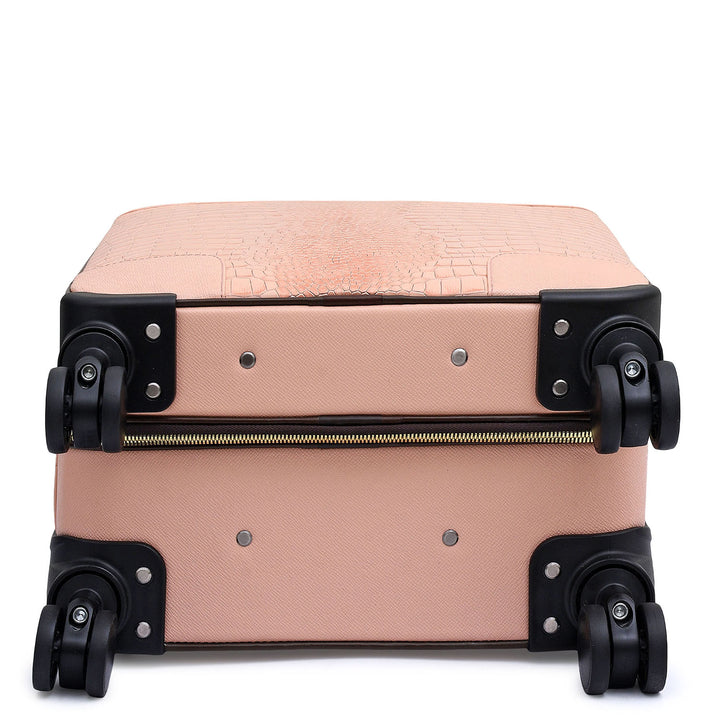 Croco Franzy Leather Trolley - Peach