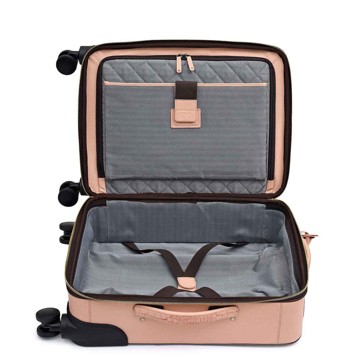 Croco Franzy Leather Trolley - Peach