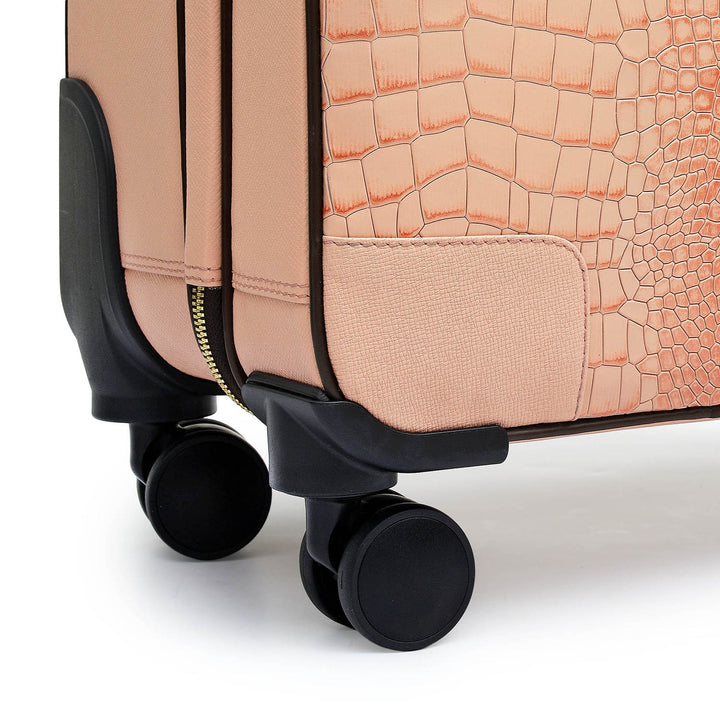 Croco Franzy Leather Trolley - Peach