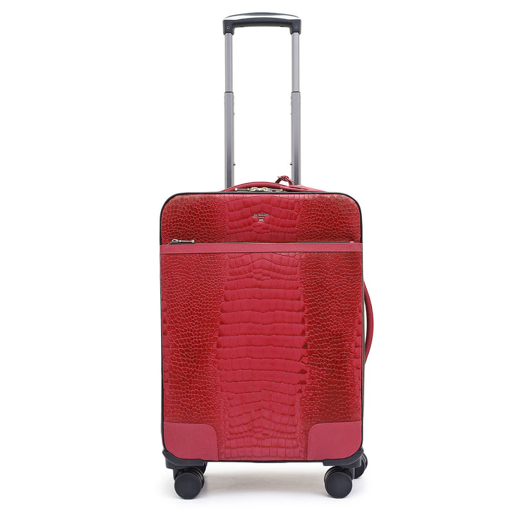 Croco Franzy Leather Trolley - Plumberry