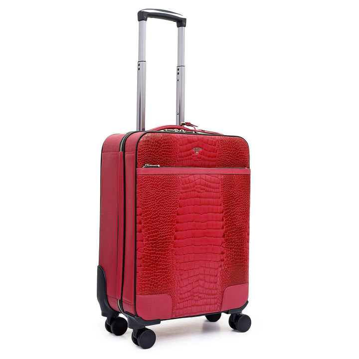 Croco Franzy Leather Trolley - Plumberry