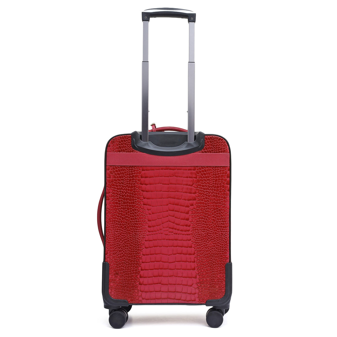 Croco Franzy Leather Trolley - Plumberry