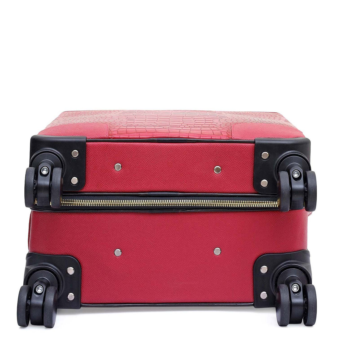 Croco Franzy Leather Trolley - Plumberry