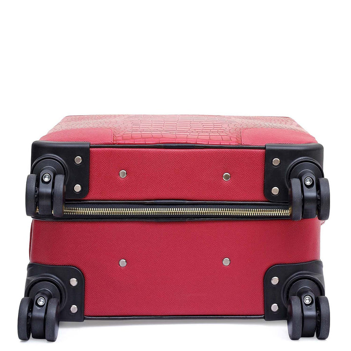 Croco Franzy Leather Trolley - Plumberry