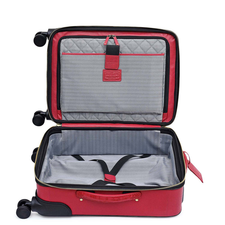 Croco Franzy Leather Trolley - Plumberry