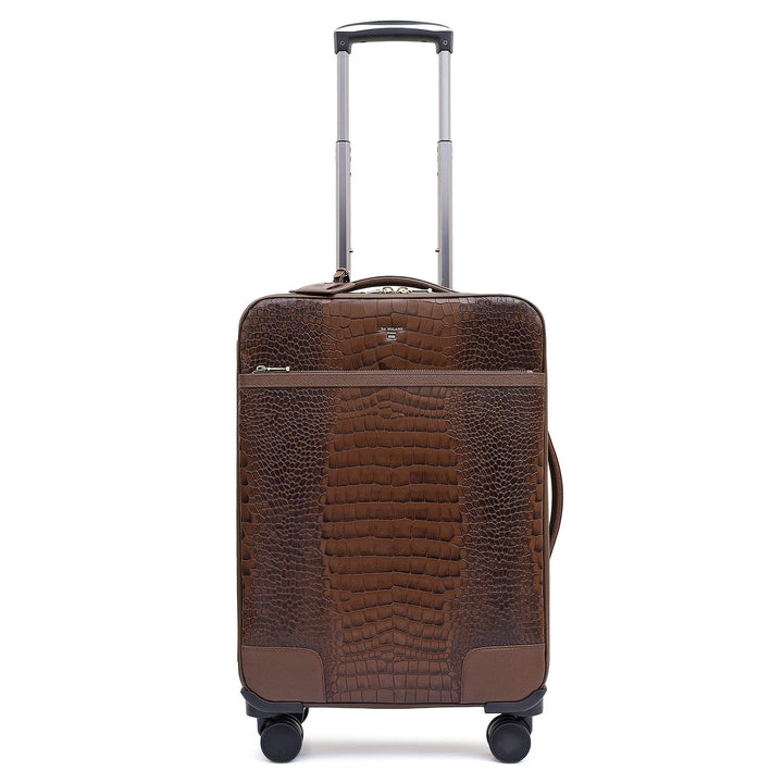 Croco Franzy Leather Trolley - Walnut