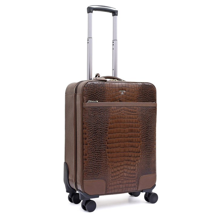 Croco Franzy Leather Trolley - Walnut