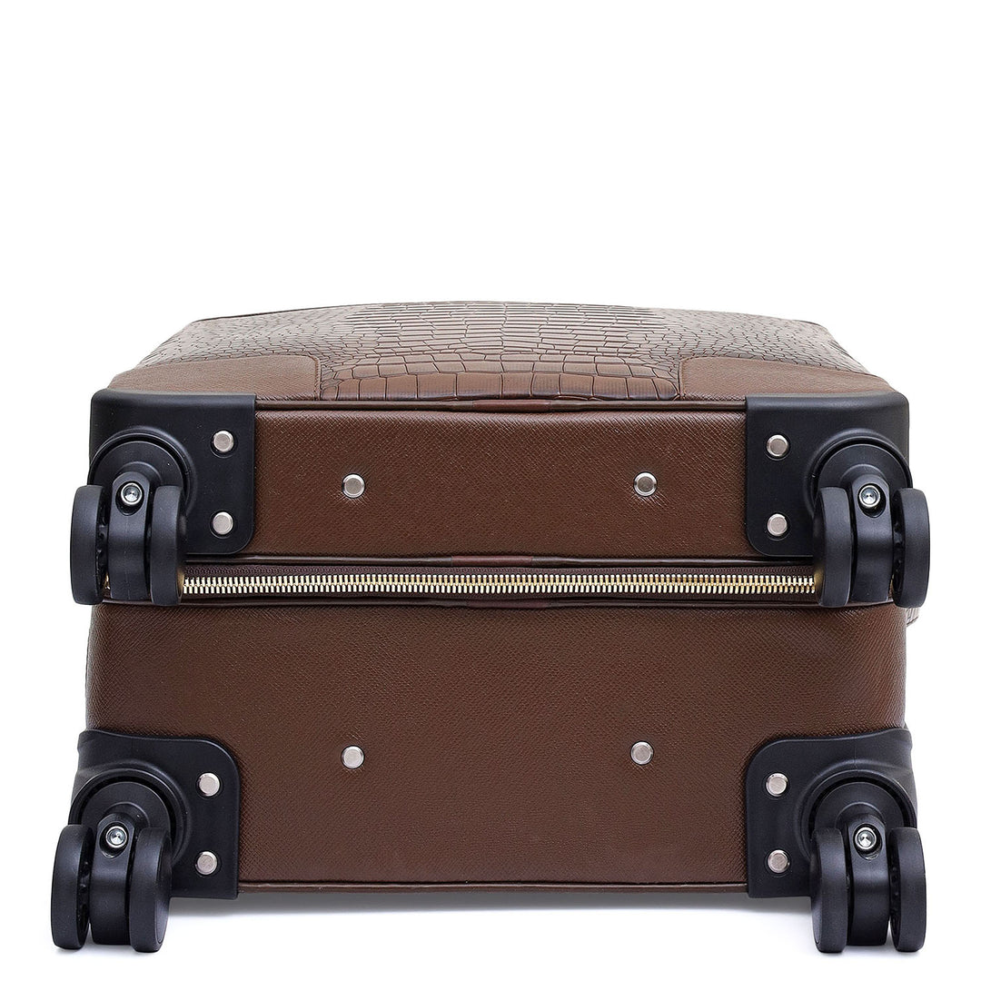 Croco Franzy Leather Trolley - Walnut