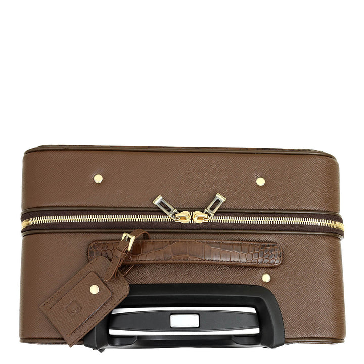 Croco Franzy Leather Trolley - Walnut
