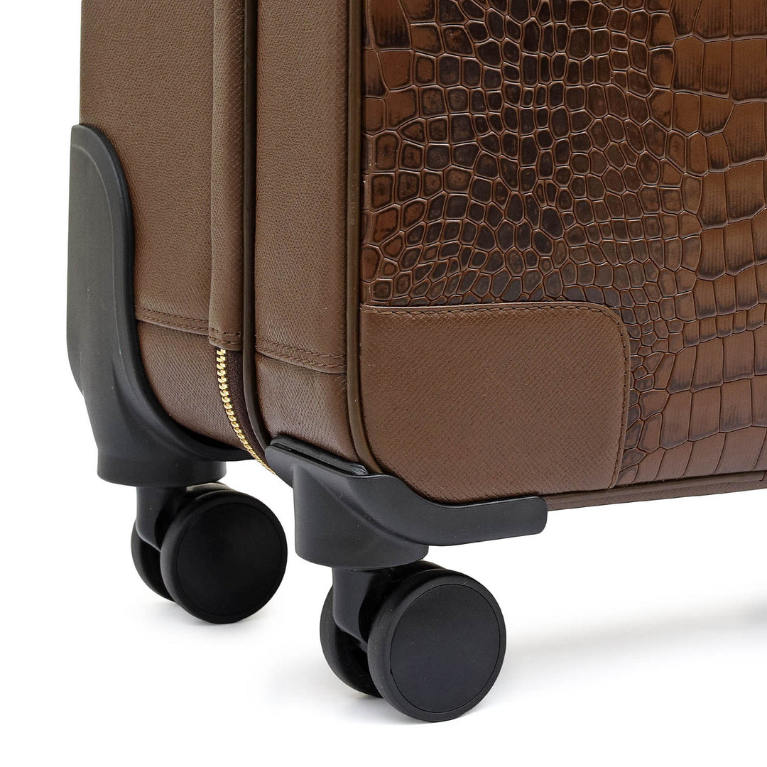Croco Franzy Leather Trolley - Walnut
