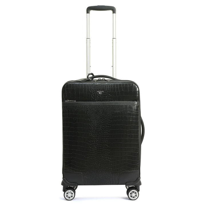 Croco Franzy Leather Trolley - Black