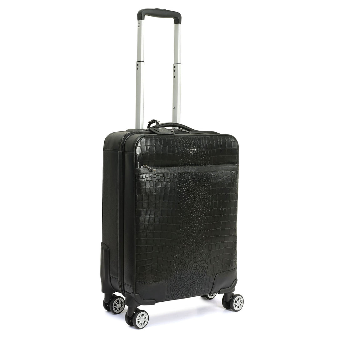 Croco Franzy Leather Trolley - Black