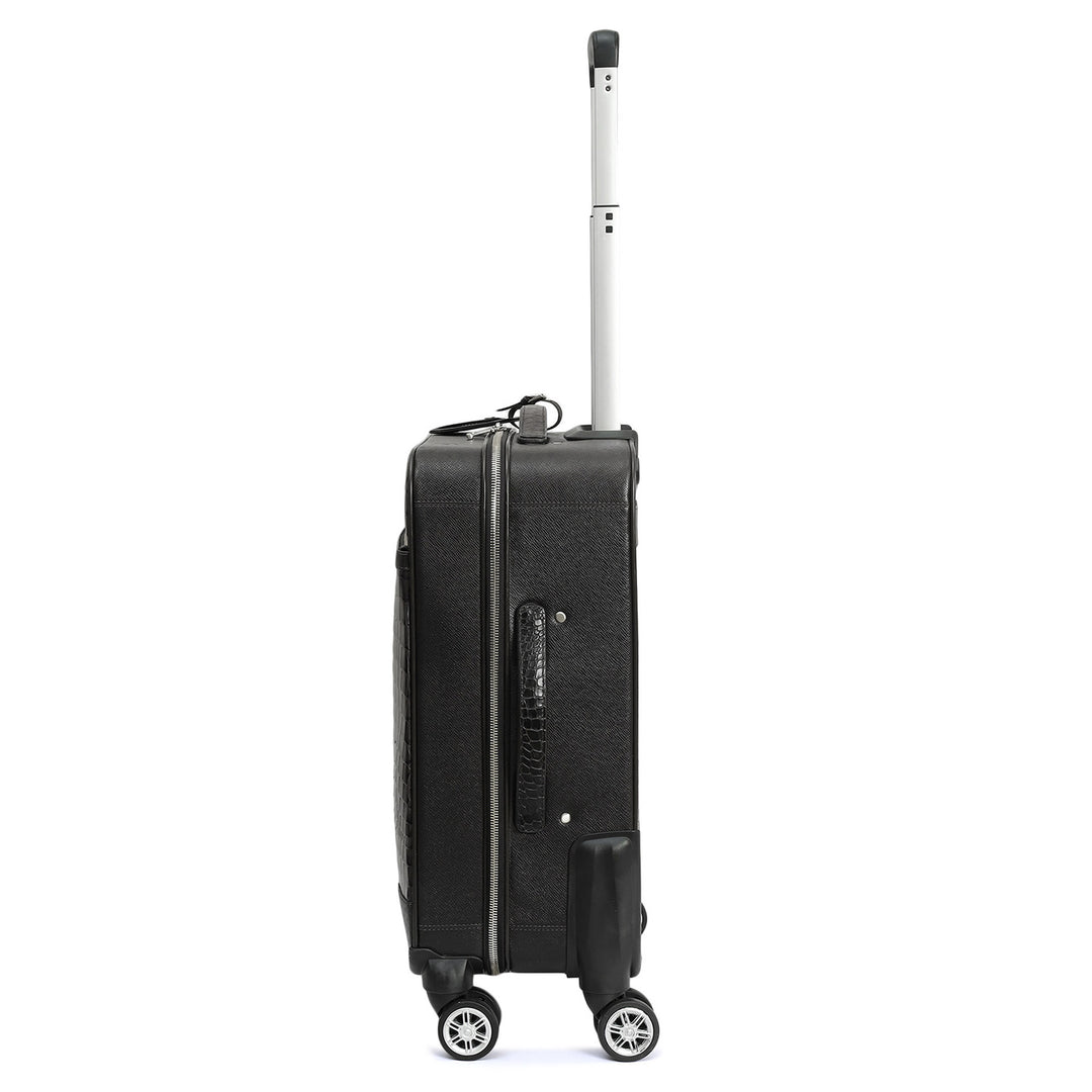 Croco Franzy Leather Trolley - Black