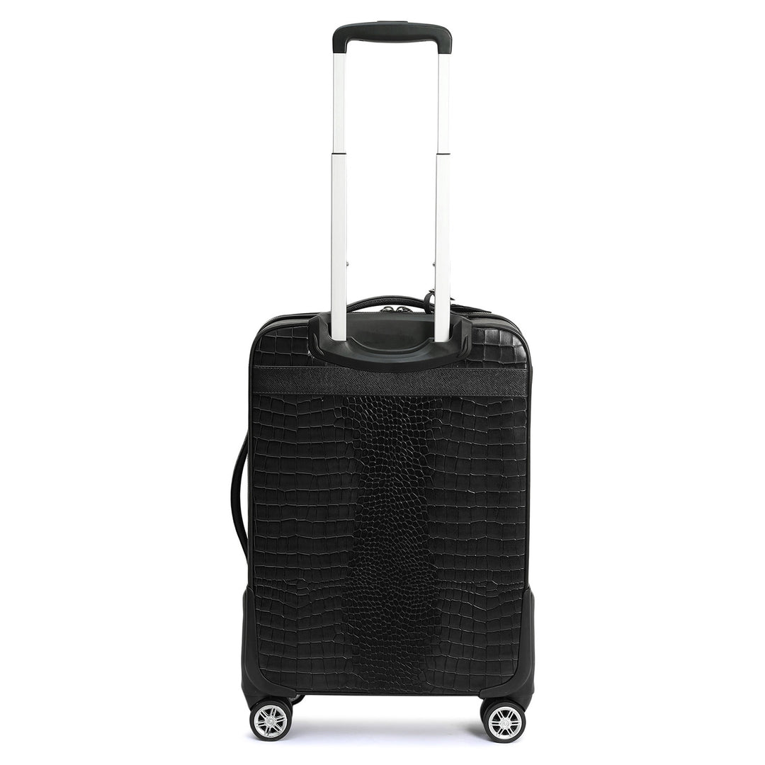 Croco Franzy Leather Trolley - Black
