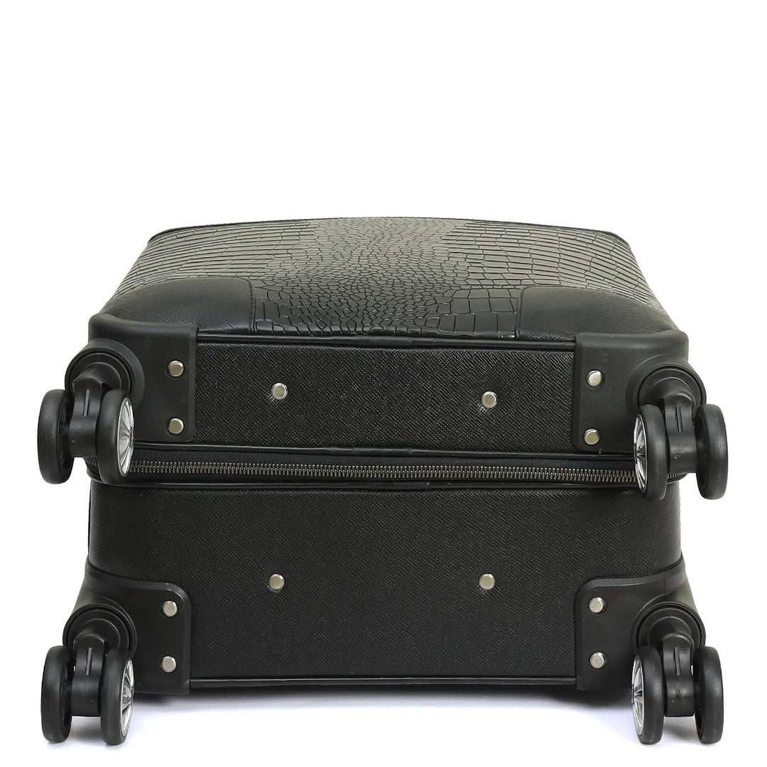 Croco Franzy Leather Trolley - Black