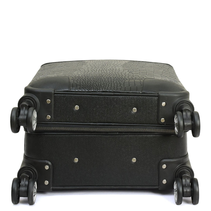Croco Franzy Leather Trolley - Black